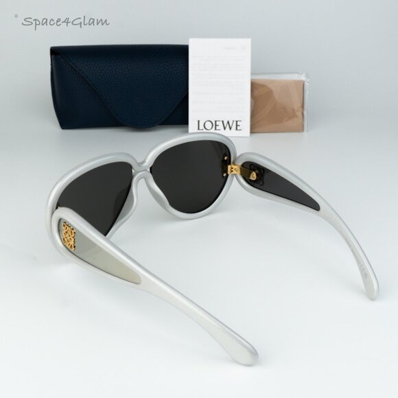 Loewe Men Sunglasses White Gold Mirror Pilot LW40132I 24C NEW AUTHENTIC - Picture 7 of 9
